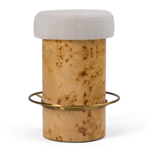 Modrest August Modern Cream Fabric & Antique Brass Counter Stool Model VGMY-5368-26-CRM