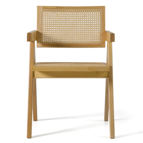 Modrest Aurora Modern Light Rattan And Natural Ash Dining Arm Chair Model VGCS-ACH-21026