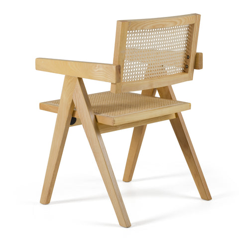 Modrest Aurora Modern Light Rattan And Natural Ash Dining Arm Chair Model VGCS-ACH-21026