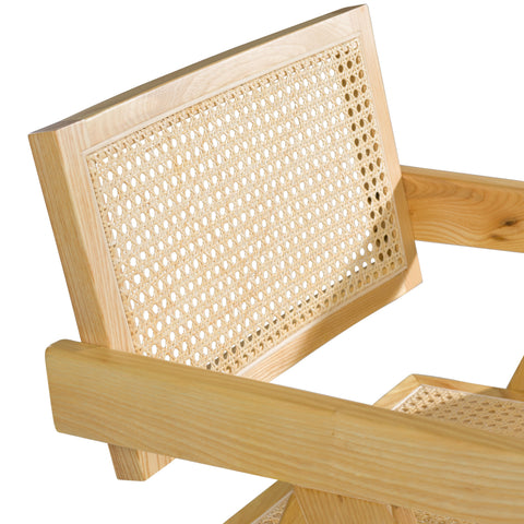 Modrest Aurora Modern Light Rattan And Natural Ash Dining Arm Chair Model VGCS-ACH-21026