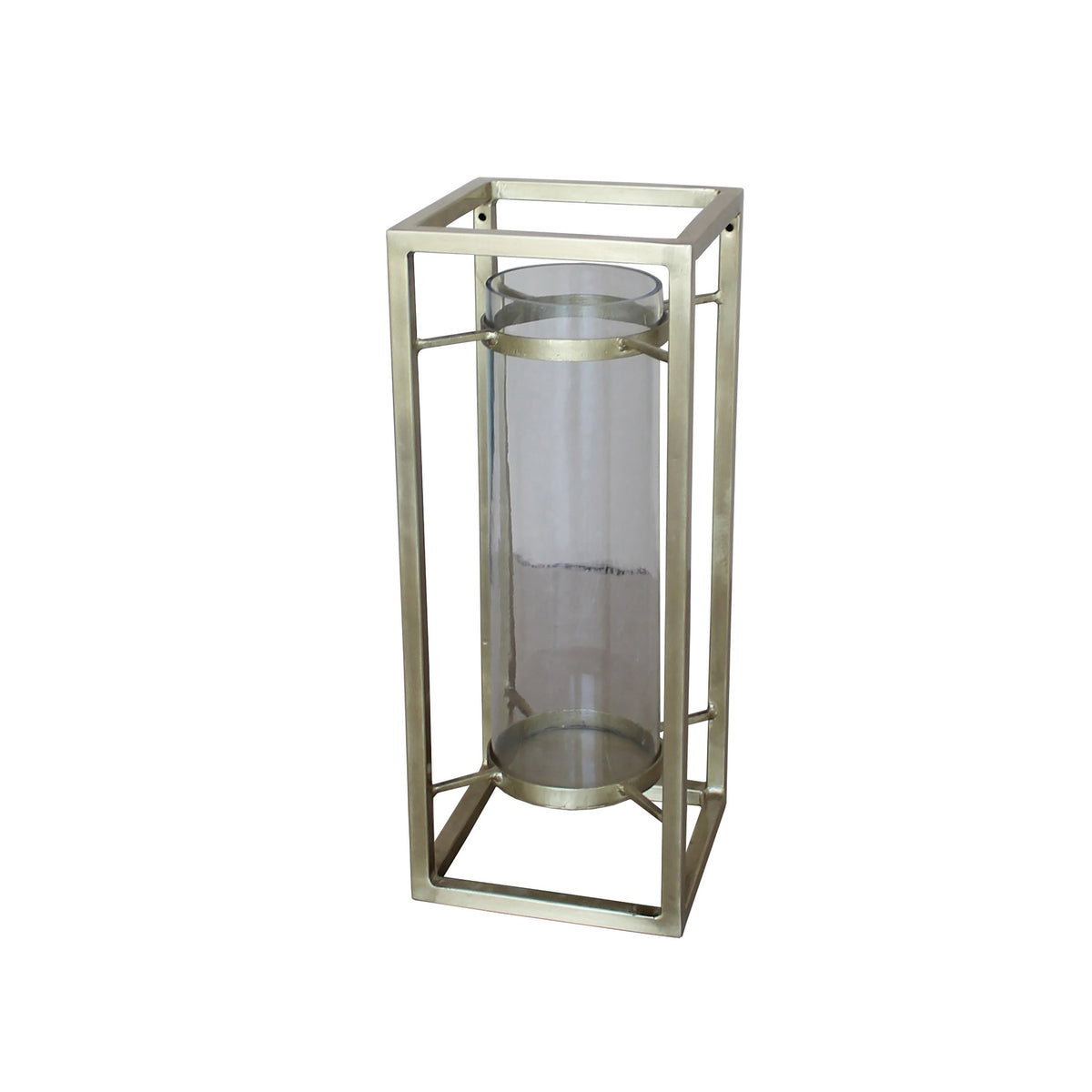 Glass Antique Nickel Candle Stand
