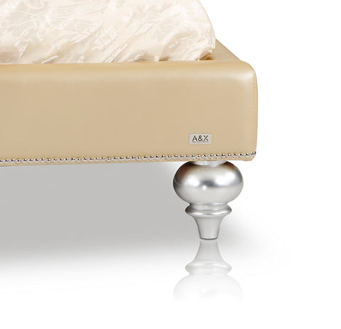 Monica Modern Champagne Leather Bed Model VGUNAW227-180