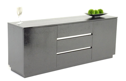 A&X Skyline Modern Black Crocodile Lacquer Buffet By VIG Furniture