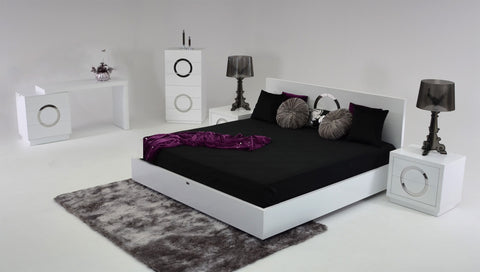 A&X Ovidius Modern White Crocodile Lacquer Bed Model VGUNAW223-180
