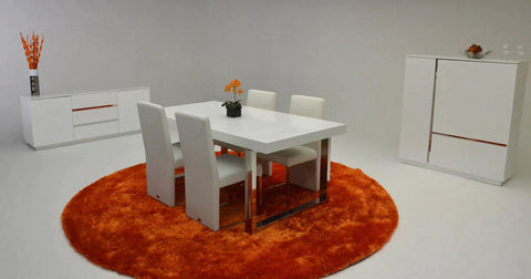 A&X Skyline White Crocodile Extendable Dining Table By VIG Furniture