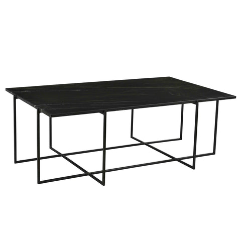 Bladen Gunmetal Finish With Black Marble Coffee Table