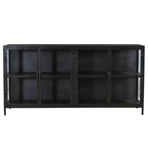 Bevens Antique Gunmetal Finish Sideboard