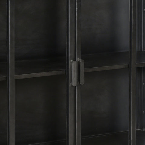 Roman Antique Gunmetal Finish Cabinet