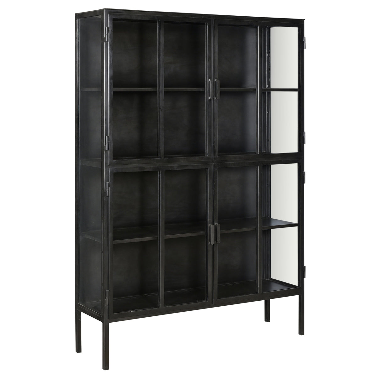 Roman Antique Gunmetal Finish Cabinet