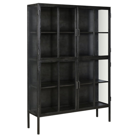 Roman Antique Gunmetal Finish Cabinet