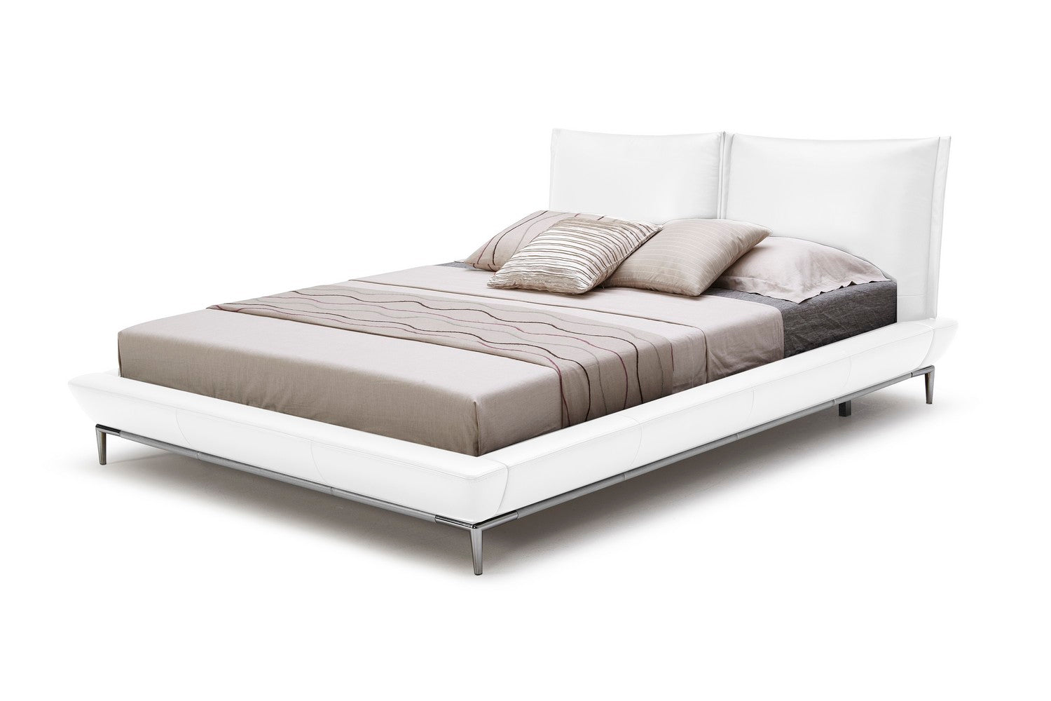 Eastern King Modrest Loft Modern White Eco Leather Bed Model VGKKB-207-WHT-EK