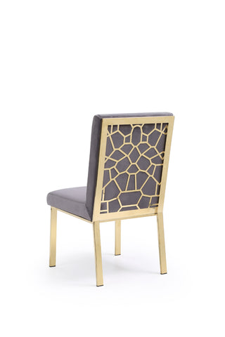 Modrest Reba Modern Grey Velvet & Gold Dining Chair (Set of 2) By VIG Furniture