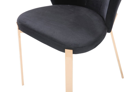 Modrest Nadia Modern Black Velvet & Rosegold Dining Chair (Set of 2) By VIG Furniture