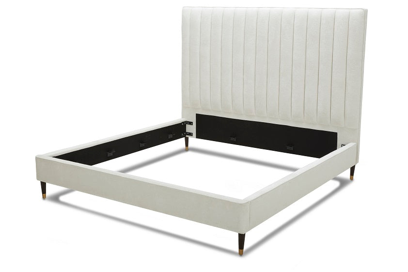 Modrest Hemlock Contemporary White Fabric Queen Bed Model VGKK-B606-WHT-BED-Q