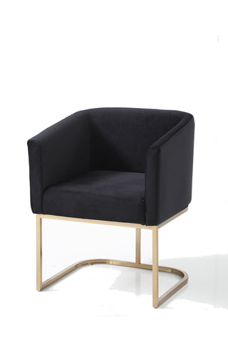 Modrest Yukon Modern Black Velvet & Gold Dining Chair By VIG Furniture