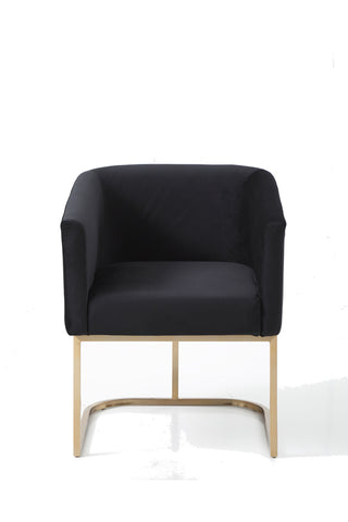 Modrest Yukon Modern Black Velvet & Gold Dining Chair By VIG Furniture