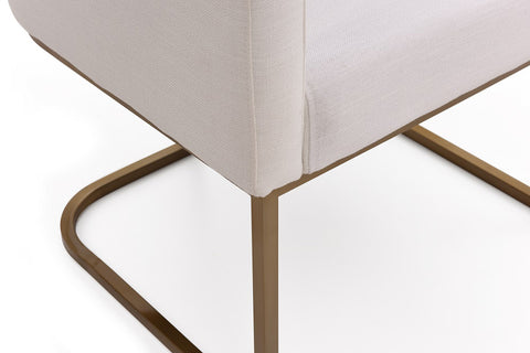 Modrest Yukon Modern White Fabric and Antique Brass Dining Chair By VIG Furniture