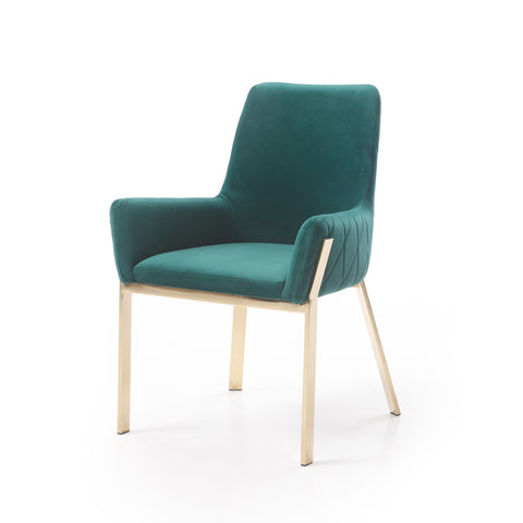 Modrest Robin Modern Green Velvet & Gold Dining Chair By VIG Furniture