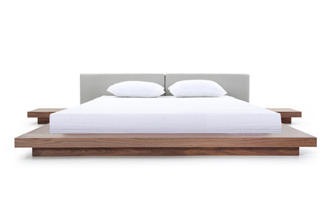 Modrest Opal Modern Walnut & Grey Platform Bed Model VGVCBD855-WALGRY