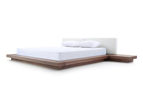Modrest Opal Modern Walnut & White Platform Bed Model VGVCBD855-WALWHT