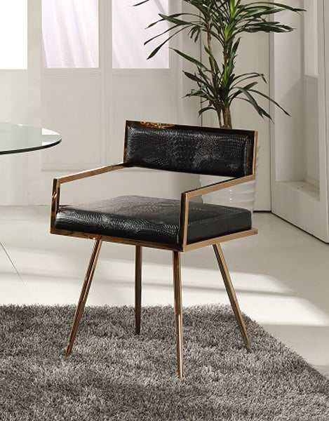 Modrest Rosario Modern Black & Rosegold Dining Chair By VIG Furniture