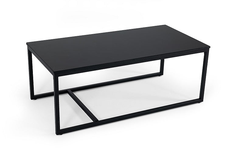 Modrest Baca Black Marble & Metal Coffee Table Model VGGMM-CT-1580-BLK-CT