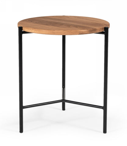 Modrest Bacone Industrial Oak And Black Iron End Table Model VGAFFV19-ST1