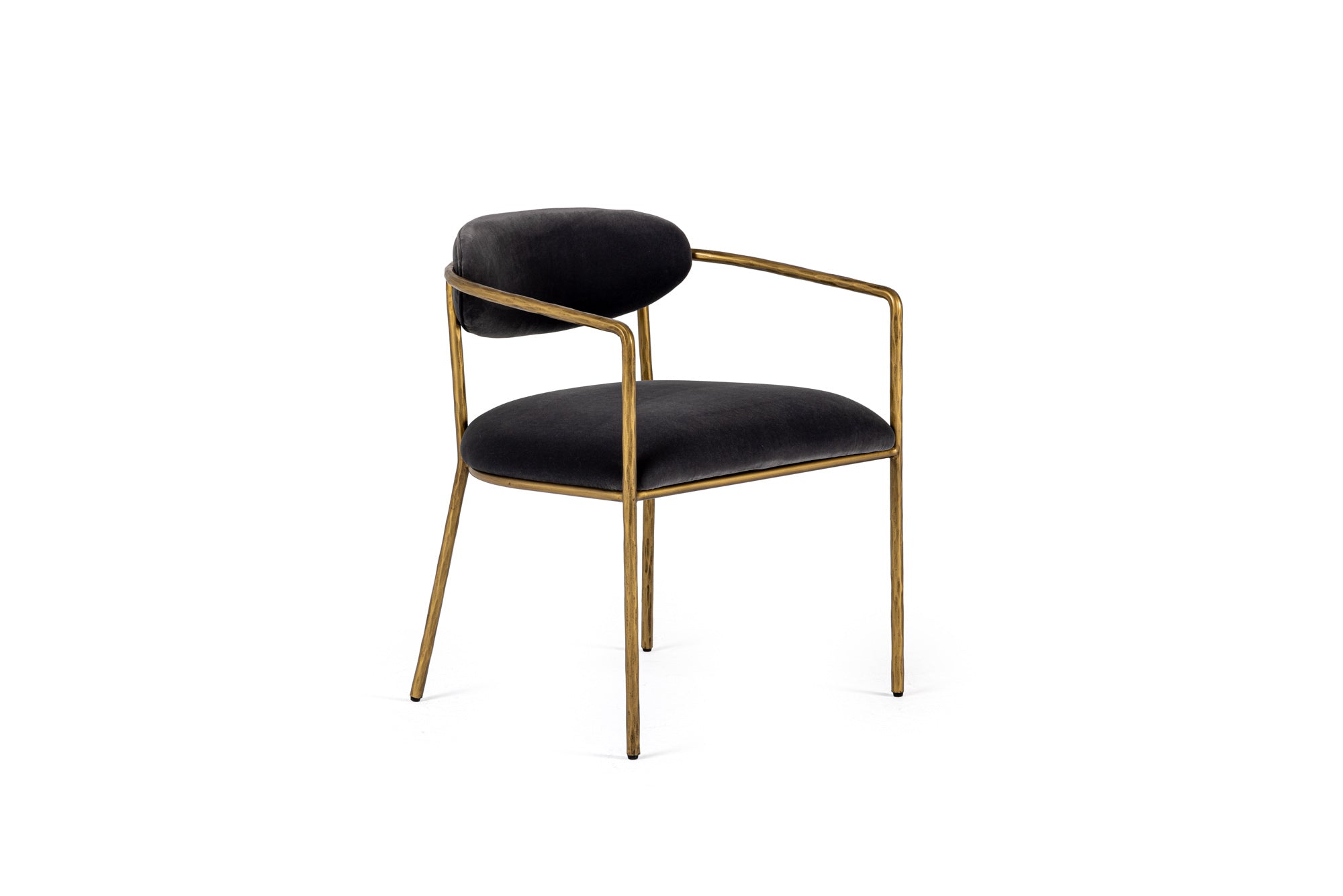 Modrest Baird Modern Grey Velvet & Brass Dining Chair Model VGMY-2847-GRY