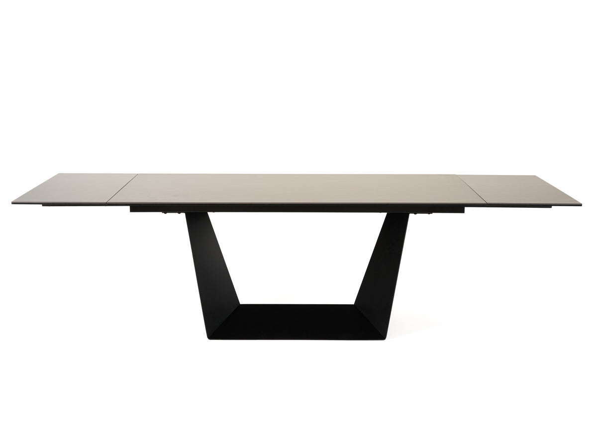 Modrest Baldwin Modern Black Ceramic & Black Metal Extendable Dining Table Model VGNS-GD8684-CB-BLK