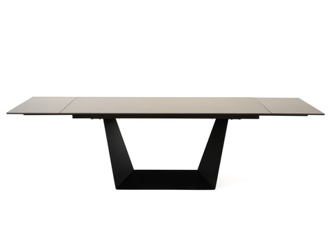 Modrest Baldwin Modern Black Ceramic & Black Metal Extendable Dining Table Model VGNS-GD8684-CB-BLK