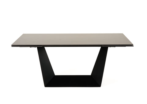 Modrest Baldwin Modern Black Ceramic & Black Metal Extendable Dining Table Model VGNS-GD8684-CB-BLK