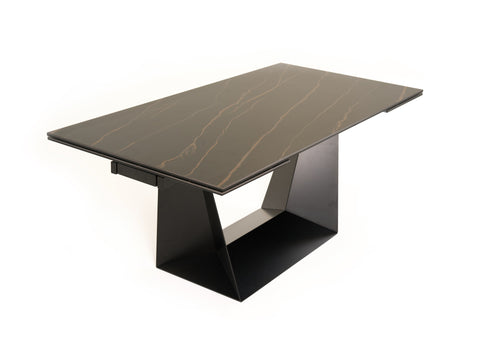 Modrest Baldwin Modern Black Ceramic & Black Metal Extendable Dining Table Model VGNS-GD8684-CB-BLK