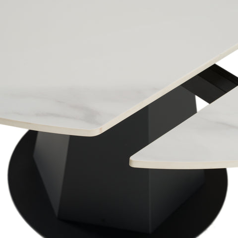 Modrest Barela Modern Black And White Ceramic Extendable 35 5" | 53" Dining Table Model VGYF-DT8949-BLK-DT