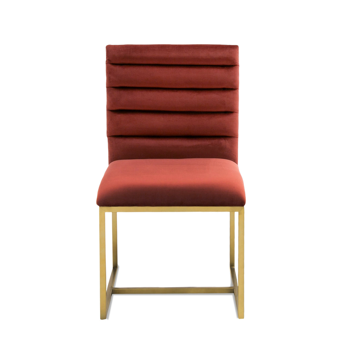 Modrest Barker Modern Red & Brush Gold Dining Chair (Set Of 2) Model VGGMDC-1251A