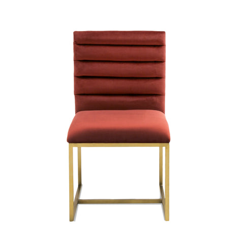 Modrest Barker Modern Red & Brush Gold Dining Chair (Set of 2) By VIG Furniture