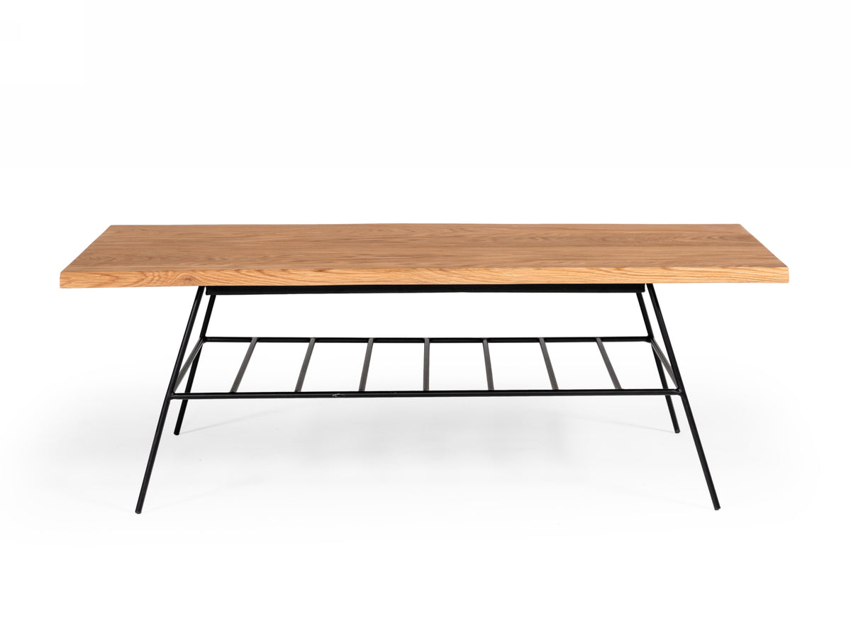 Modrest Barnum Industrial Oak And Black Iron Live Edge Coffee Table Model VGAFSH17-CT8