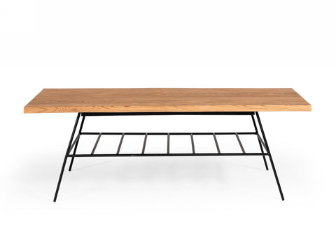 Modrest Barnum Industrial Oak And Black Iron Live Edge Coffee Table Model VGAFSH17-CT8