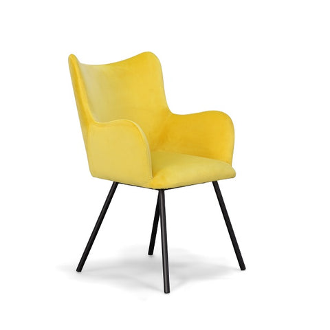 Modrest Barrett Modern Yellow Velvet Dining Chair By VIG Furniture