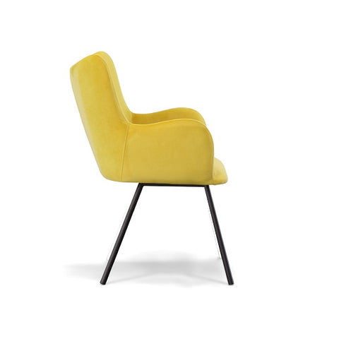 Modrest Barrett Modern Yellow Velvet Dining Chair By VIG Furniture