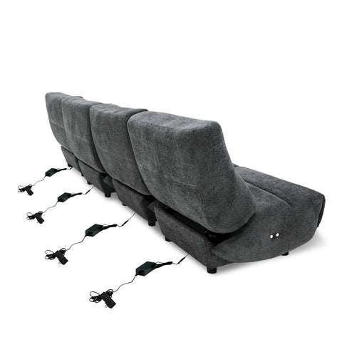 Divani Casa Basil Modern Dark Grey Fabric Small Electric Recliner Chair Model VGSX-22056-RCLNR-SML-EMBONY