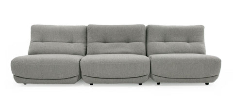 Divani Casa Basil Modern Grey Fabric Large Sofa With 3 Electric Recliners Model VGSX-BASIL-GRY-3PC