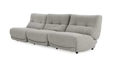 Divani Casa Basil Modern Grey Fabric Large Sofa With 3 Electric Recliners Model VGSX-BASIL-GRY-3PC