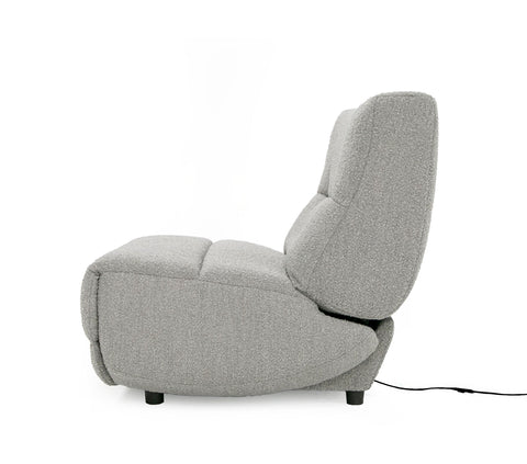 Divani Casa Basil Modern Grey Fabric Large Electric Recliner Chair Model VGSX-22056-RCLNR-LRG-SLATE