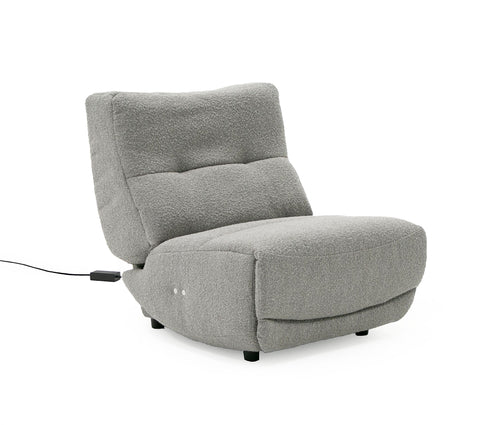 Divani Casa Basil Modern Grey Fabric Small Electric Recliner Chair Model VGSX-22056-RCLNR-SML-SLATE