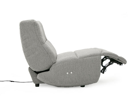 Divani Casa Basil Modern Grey Fabric Small Electric Recliner Chair Model VGSX-22056-RCLNR-SML-SLATE