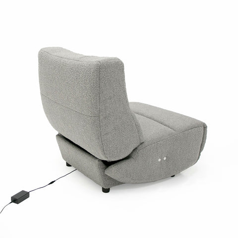 Divani Casa Basil Modern Grey Fabric Small Electric Recliner Chair Model VGSX-22056-RCLNR-SML-SLATE