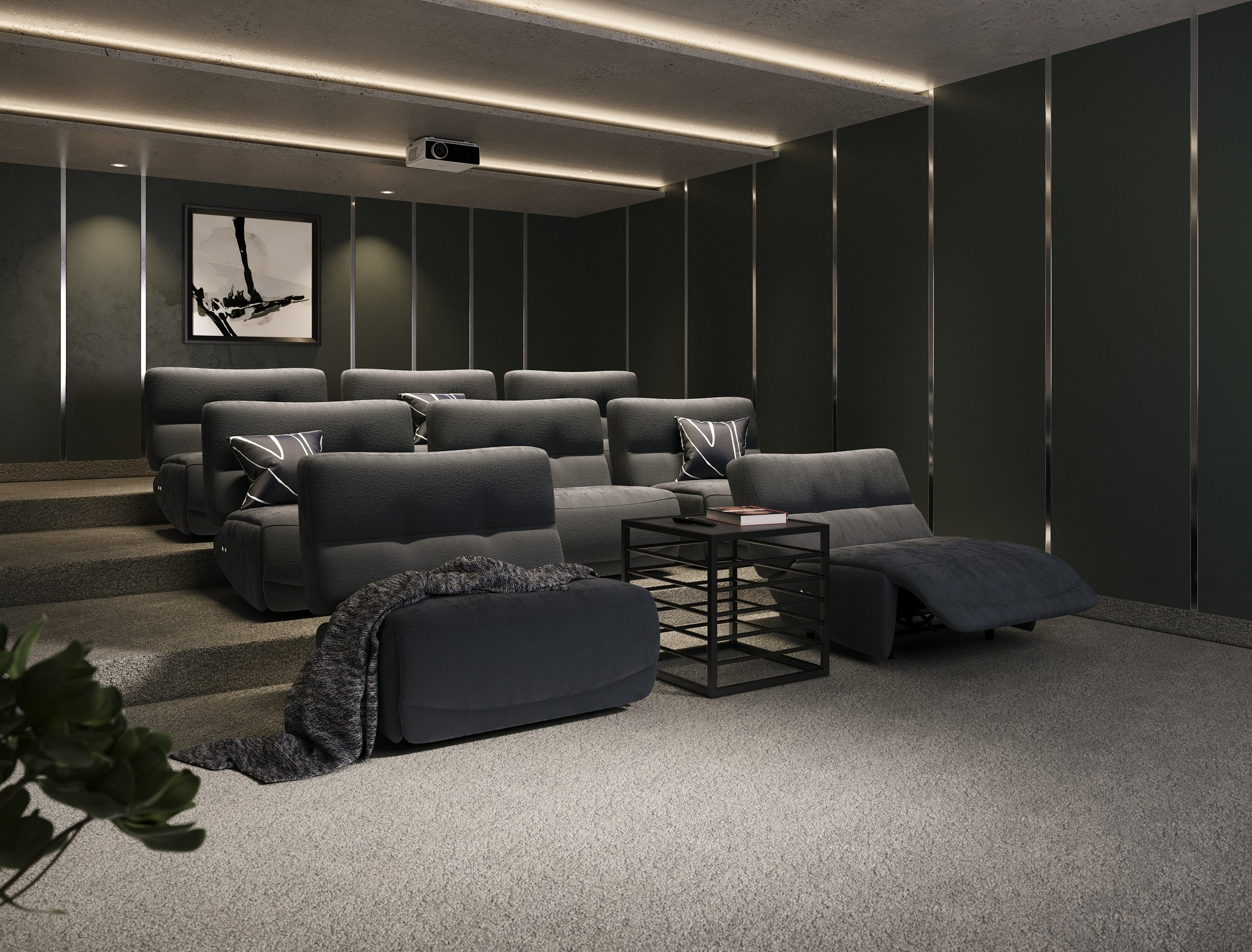 Divani Casa Basil Modern Dark Grey Fabric Large Electric Recliner Chair Model VGSX-22056-RCLNR-LRG-EMBONY