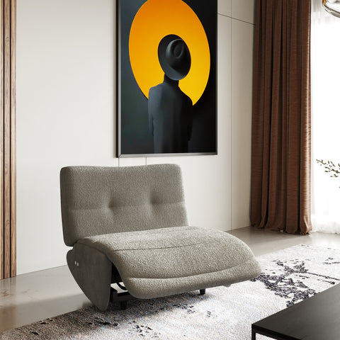 Divani Casa Basil Modern Grey Fabric Small Electric Recliner Chair Model VGSX-22056-RCLNR-SML-SLATE