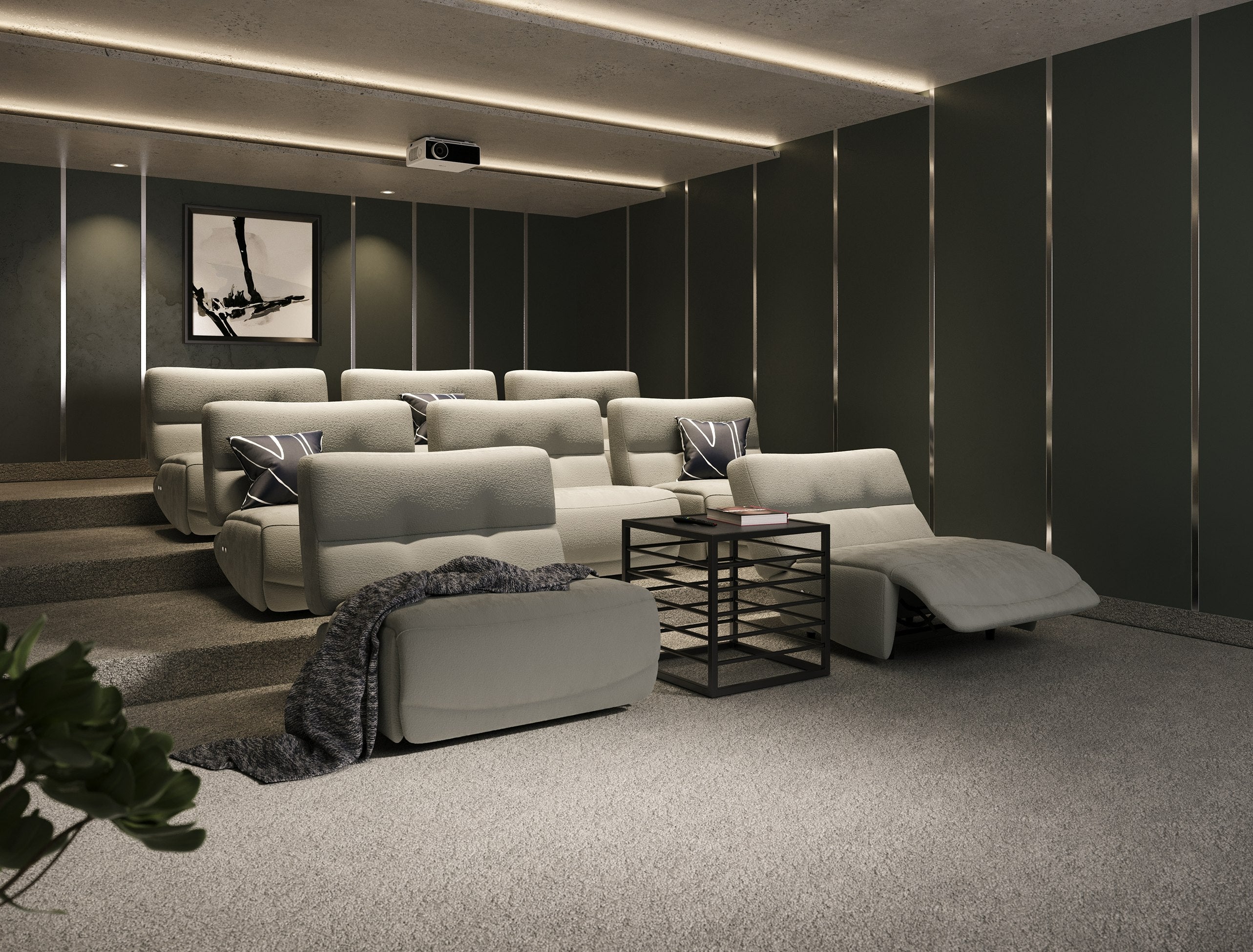 Divani Casa Basil Modern Grey Fabric Large Electric Recliner Chair Model VGSX-22056-RCLNR-LRG-SLATE