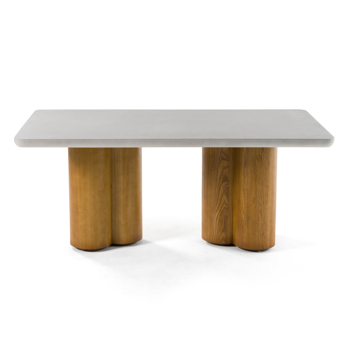 Modrest Bateman Modern Faux Concrete & Walnut Dining Table Model VGMC-GF-1C011